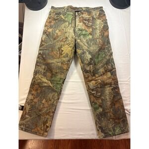 VTG Wrangler Rugged Wear Mens Camo Pants 36x30 Advantage Timber Hunting 33213AT